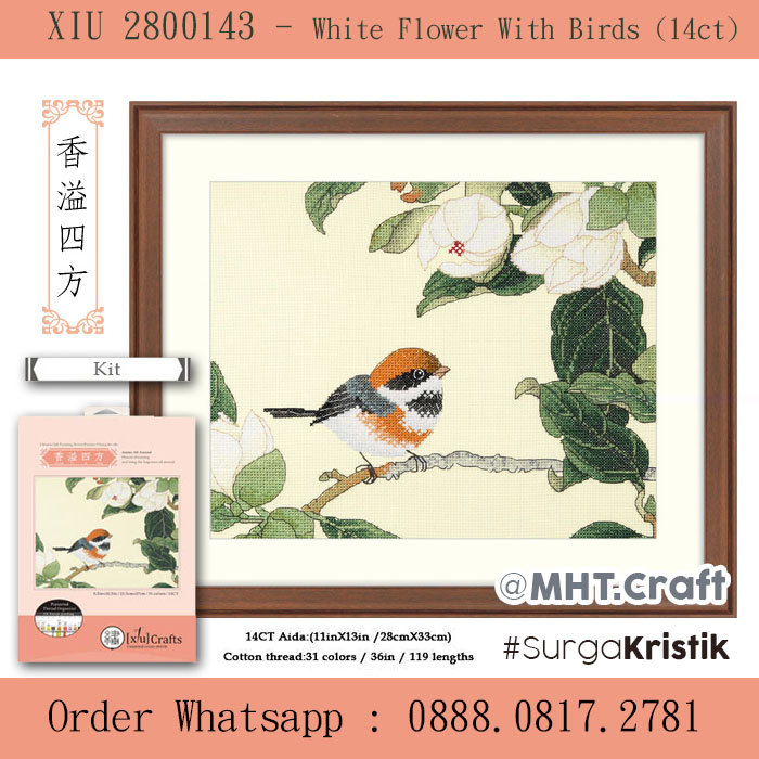 XIU 2800143 - White Flower With Birds